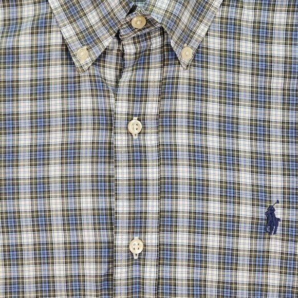Ralph Lauren Dress Shirt Mens Size 14.5-37 Pony Logo Plaid Checkered Long Sleeve - Picture 8 of 10